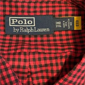 Gingham Ralph Lauren polo collard button up shirt Big & Tall 3xb  excellent cond
